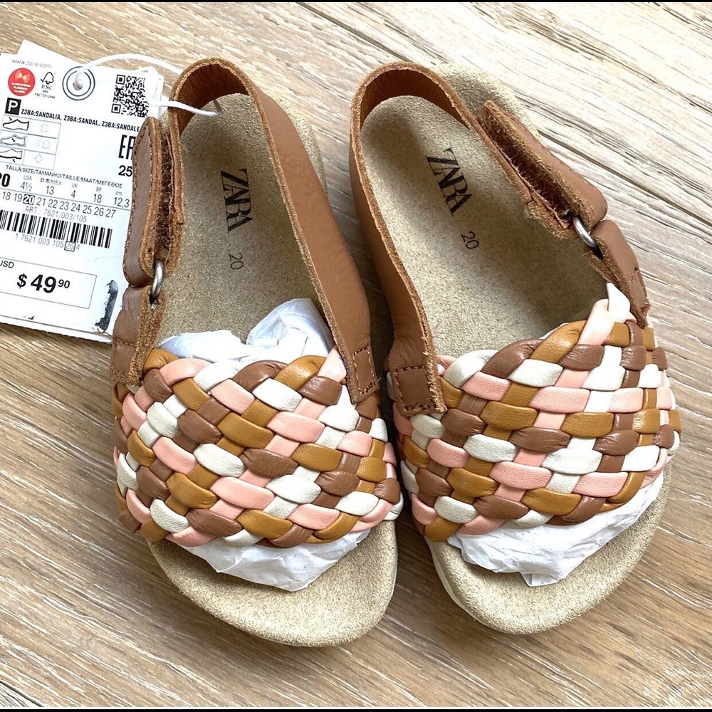 Zara braided leather sandals